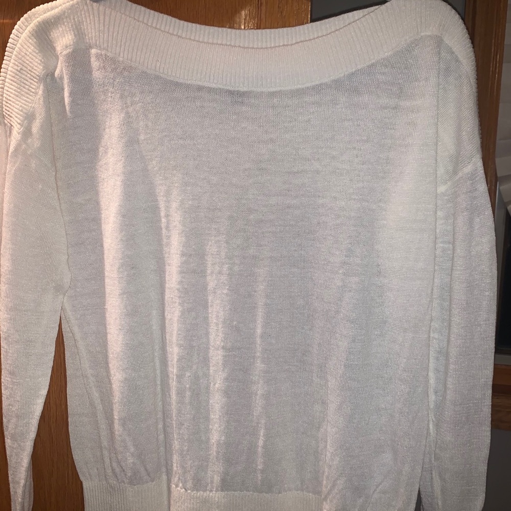 Banana Republic white linen sweater